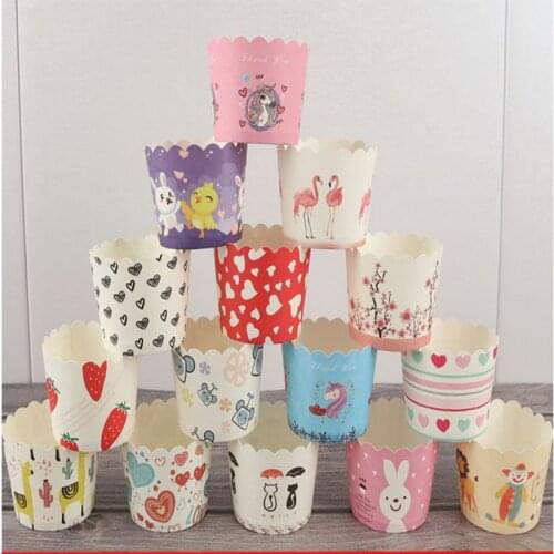 50pcs Cupcake Wrapper Paper Cake Case Nonstick Papers Wedding Party Dessert Cupcake Decoration Tools