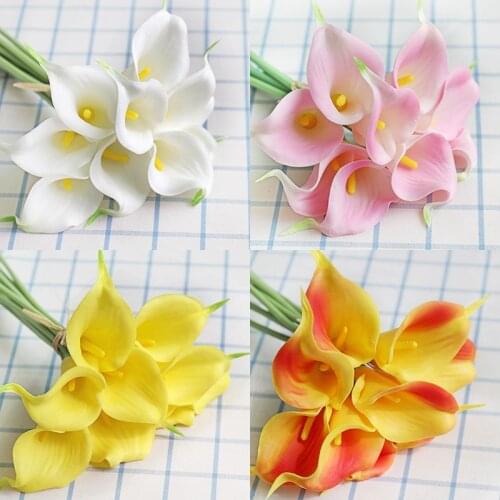 9pcs 32cm Mini Pu horseshoe lotus bundle Living room table vase art of inserting flowers wedding home decoration accessories