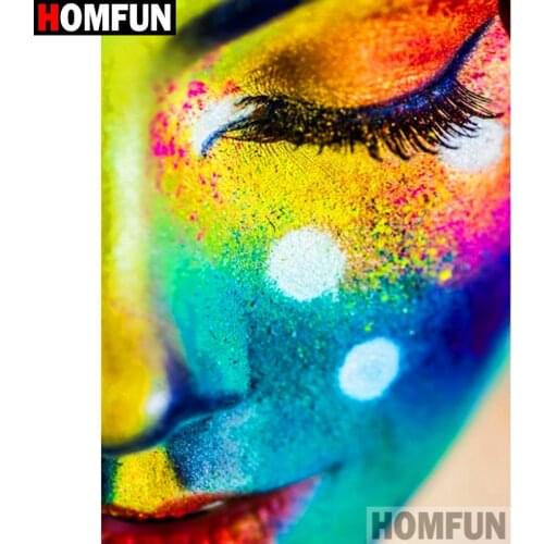HOMFUN Full Square/Round Drill 5D DIY Diamond Painting "Beauty oil painting"3D Diamond Embroidery Cross Stitch Home Decor A20018