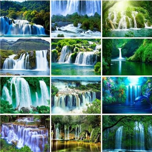 EverShine Diamond Embroidery Waterfall Cross Stitch Diamond Painting Full Square Landscape Rhinestones Art Gift New Arrivals