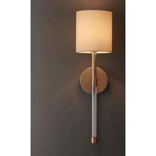 American country wall lamp simple retro copper living room bedroom bedside aisle balcony background wall lamp