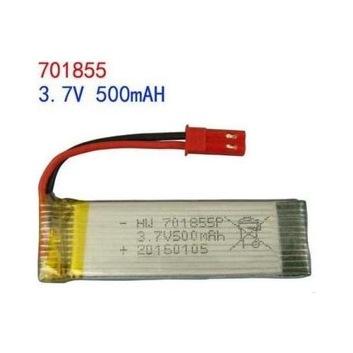 Free shipping 2pcs/lot 701855 721855 3.7V 500mAh polymer lithium battery 25C li-ion rechargeable battery aircraft drone battery
