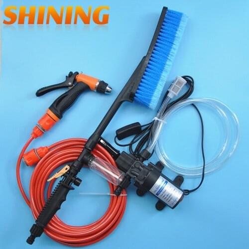 Free Shipping High Pressure Water Pump With Car Washing Brush, Car Washer Portable Washing Machine, Car Washing Device Kit