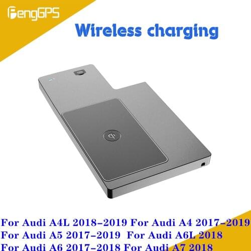 Quick Wireless Charger For Audi A4L A4 A5 A6L A6 A7 2017 2018 QI Fast Mobile Phone 10W Hidden Car Dashboard Holder Charging Pad