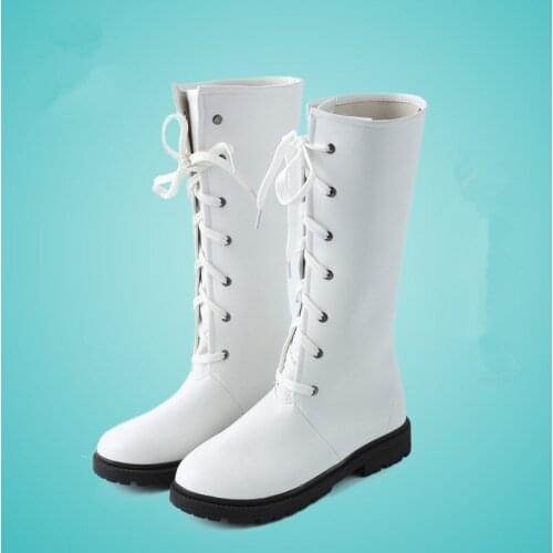 Unisex high white modern dance Martin boots for children festival stage performance shoes national accessories