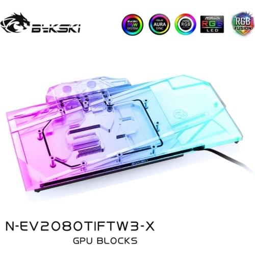 Bykski N-EV2080TIFTW3-X, GPU Water Block For EVGA RTX2080TI FTW3/2070 2060 Super FTW3 Graphics Card,VGA Block,GPU Cooler