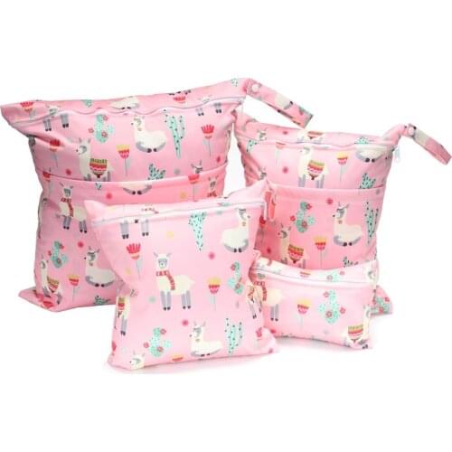[CHOOEC] Combination 4-piece set Wet Bag Washable Reusable Cloth diaper Nappies Bags Waterproof Swim Sport Travel Carry bag