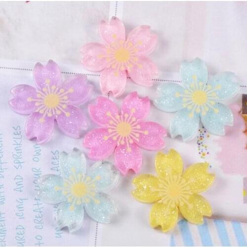 10pcs Flower flatback Resin Cabochons Scrapbook Craft DIY Embellishments phone decor Headwear accessories