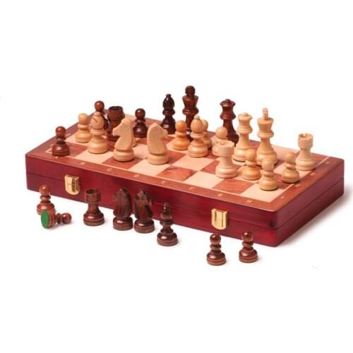 Top Grade Wooden Folding Large Chess Set Solid Wood Rosewood Chessboard Entertainment Board Games For Competition Children Gifts