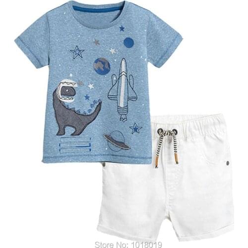 Kids Summer Outfits 100% Combed Cotton Short Sleeve t-shirt Tee Pants Shorts Children Casual Sports Suits Baby Boys Clothes Sets
