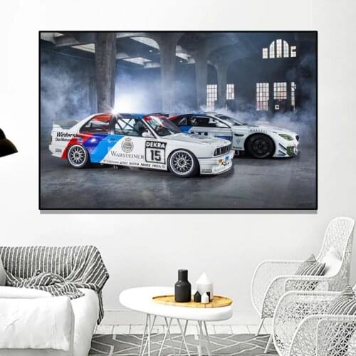 Art wall prints and posters of modern BMW supercars printed on canvas in high definition for home living room decoration