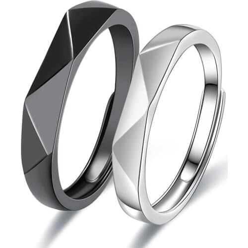 New Simple Geometric Multi-Section Adjustable Matching Rhombus Wedding Ring 2021 Couple Engagement Jewelry Party Party Gift