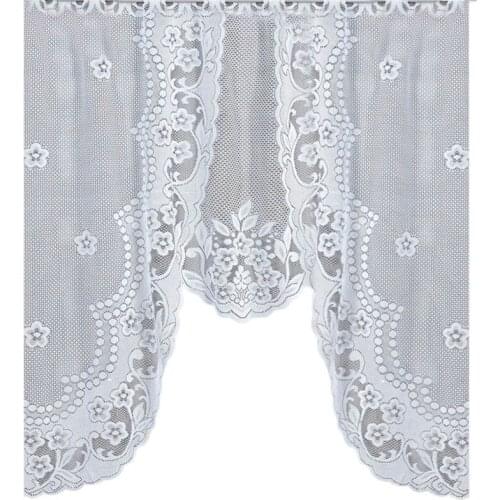 High Quanlity Half Shading Elegant Vintage Style Lace Coffee Curtain Kitchen Curtain Vintage Style Window Scarf Charming 120x105