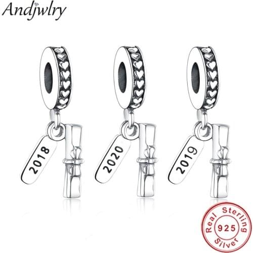 Fit Pandora Charms Bracelet Orignal 925 Sterling Silver 2018 2019 2020 Graduation Charms Dangle Pendant Charm DIY Berloque