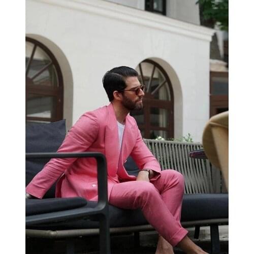Fashion Wide Peak Lapel Blazer Costume Homme Wedding Men Suits Groom Tuxedo Terno Masculino Slim Fit Prom Party Jacket Pants