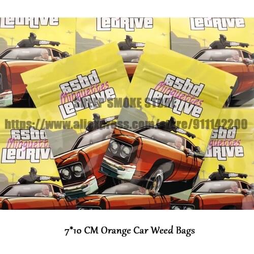 7*10 CM Cartoon Orange Car Tobacco Bags Zip Lock Herb Storage Bags Customized Printed Bags Wholesale