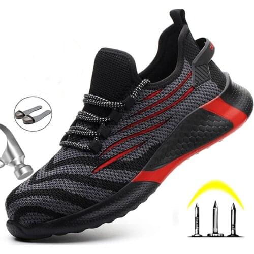 2021New Safety Shoes Men Puncture-Proof Work Sneakers Men Steel Toe Shoes Work Boots Indestructible Safety Boots Male Shoes