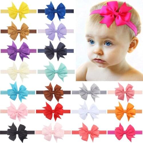 New Brand Sale Kids Flowers Bow Knots Headband Baby Girls Fashion Hair Accessories Children Hair Bands Headwear Solid Hairbands