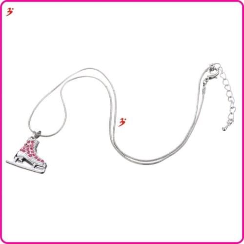 Fashion New Creative Full Crystal Rhinestone Women Girls Ice-skate Pendant Necklace Charm 2018 Sweet Birthday Gifts For Girls
