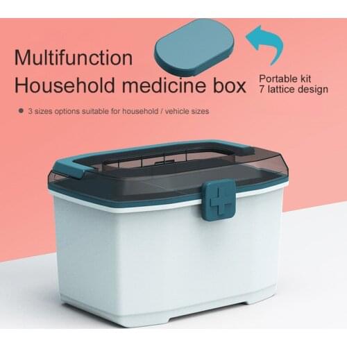 Portable Storage Medicine Box Plastic Thickened Double-layer Home Kit First Aid Kit Portable Medicine Pill Box Household