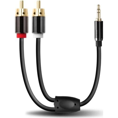 RCA Audio Cable Jack 3.5 to 2 RCA Cable 3.5mm Jack to 2RCA Male Splitter Aux Cable for TV PC Amplifiers DVD Speaker Wire