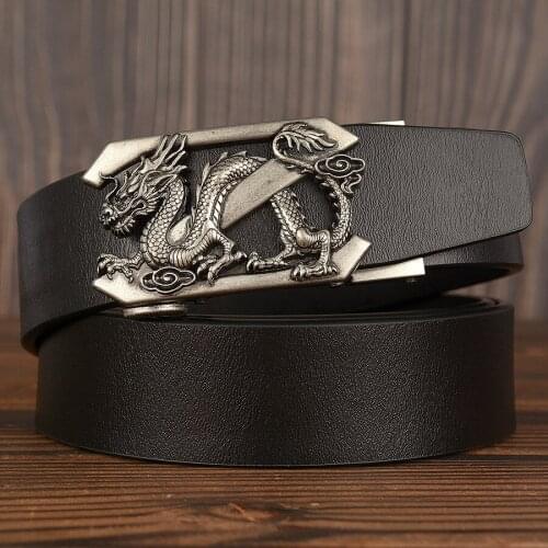 Brand Design Genuine Leather Mens Belts Luxury Letter Z Dragon Designer Automatic Buckle Belt Strap High Quality Belt For Male