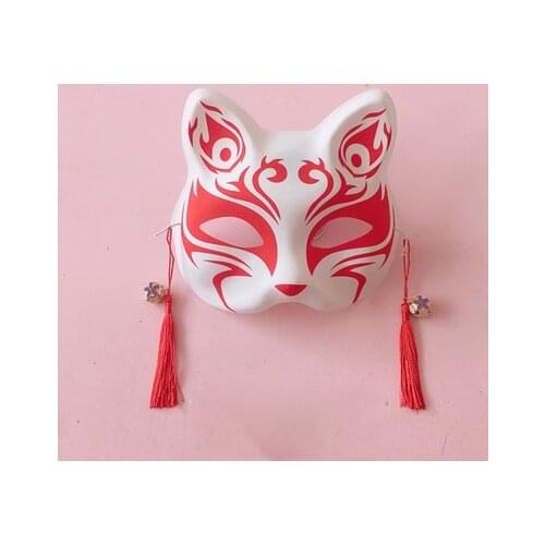 Hand-Painted And Wind Mask Japanese Style And Wind Fox Half Face Cat Face Mask Masquerade Anime Cos Props Gift Change Cosplay