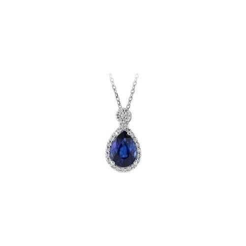 Symbol Gold 1.07 Carat Diamond Sapphire Necklace Fashion Jewelry Stylish Brilliant Eye-catching Pendant For Women