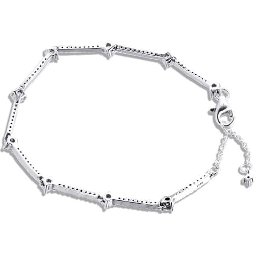 Sparkling Bars 2020 Valentine Day Jewelry Christmas Aesthetic Signature 100% Real Silver S925 Bracelets for Women