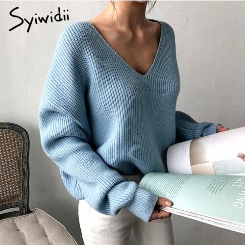 Syiwidii Women's V-Neck Pullovers