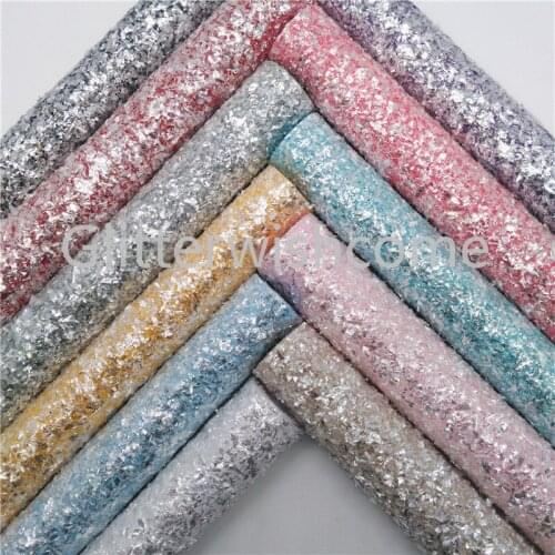 Glitterwishcome 21X29CM A4 Size Vinyl For Bows Tissel Glitter Fabric, Pastel Color Glitter Leather Sheets for Bows, GM547A