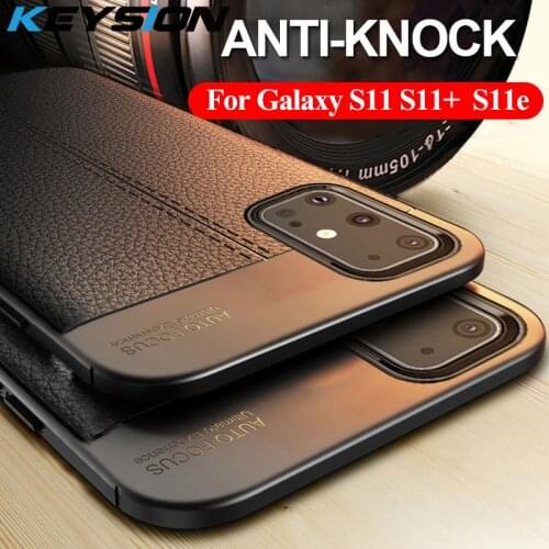 KEYSION Shockproof Case for Samsung Galaxy S20 S20 Ultra Carbon Fiber Soft Silicone Phone Cover for Samsung S10 S20 Plus S9 A50