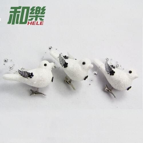 Wedding scene layout 8CM white bird 3 diamond effect window decoration home decoration stage props