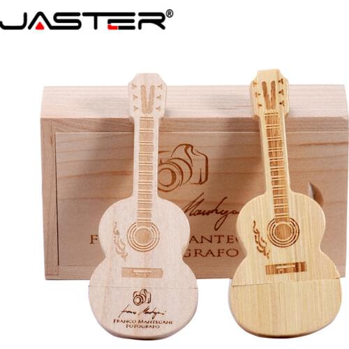 JASTER (free LOGO) guitar shaped pen drive wooden music usb 2.0 flash drive memory Stick pendrive 4GB 16GB 32GB 64GB
