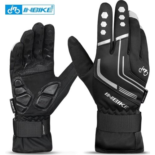 INBIKE Thermal Winter Cycling Gloves Waterproof Bike Gloves Touch Screen Bicycle Gloves Breathable Sports Gloves MTB Gym Warm