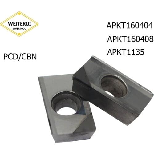 1Pc APKT160404 APKT160408 APKT1135 PCD CBN Diamond Inserts Blade Milling Turning Tool Lathe Tool CNC