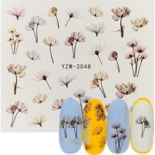 1 Sheet Nail Water Decals Transfer Stickers Flower Butterfly Rose Mixed Patterns Colorful Nail Art DIY Design Decorations