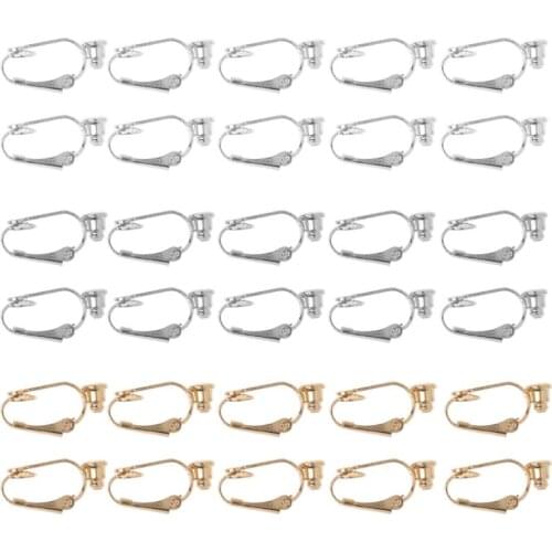 10 Pieces Clip-on Earrings Converters with Post Non-Pierced Ears Jewelry Making