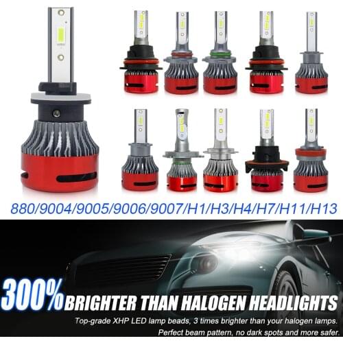 2pcs H1 H3 H4 H7 H8 H9 H11 9005 9006 880 881 LED Headlight Bulbs Hi/Lo Beam LED Headlights Conversion Kit