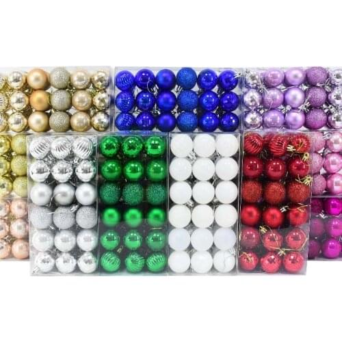 36pcs/box Christmas Balls Xmas Tree Hanging Bauble Drop Ornaments Christmas Decorations for Home Navidad New Year Party Decor