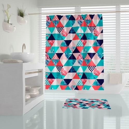Zethome Abstract Shower Curtain 180 x 200 cm Digital Print Modern Design Polyester Fabric Waterproof Washable Mould (71" x 78")