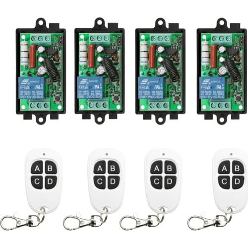 AC 220 V 1CH 10A Relay RF Wireless Remote Control Switch Wireless Light Switch Receiver+Transmitter Garage Door lamp/ window