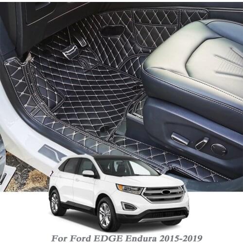 Car Styling Car Floor Mat For Ford EDGE Endura 2015-2019 LHD Auto Foot Pad PU Leather Waterproof Carpet Cover Internal Accessory