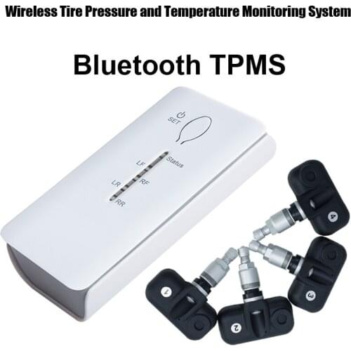 Bluetooth TPMS for Andriod Phone Wireless Tire Pressure Monitoring System Bluetooth tyre pressure 4pcs Internal sensor