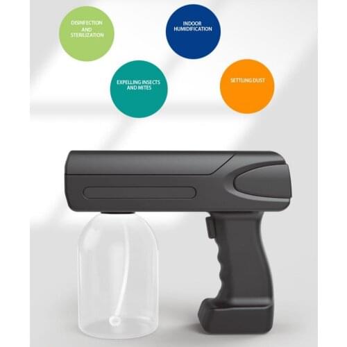 Wireless Disinfection Spray Handheld Portable USB Rechargeable Nano Atomizer Nano Fogging Disinfection Gun Alcohol Spray 300ml