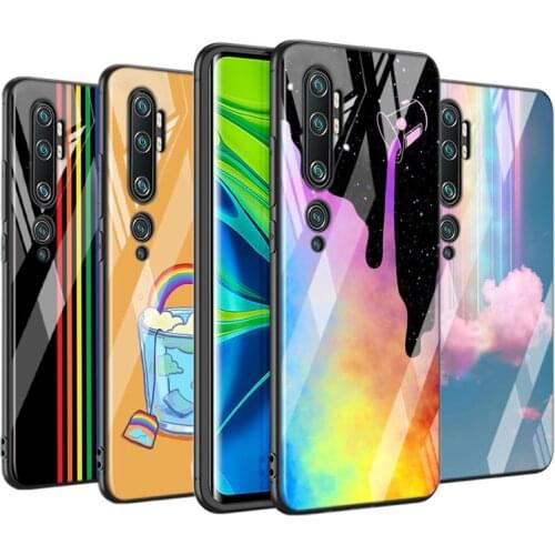 Tempered Glass Cover Fashion Rainbow Art For Xiaomi Mi 11 11i 10T CC9E 9T Note 10 Ultra Pro Lite 5G Phone Case
