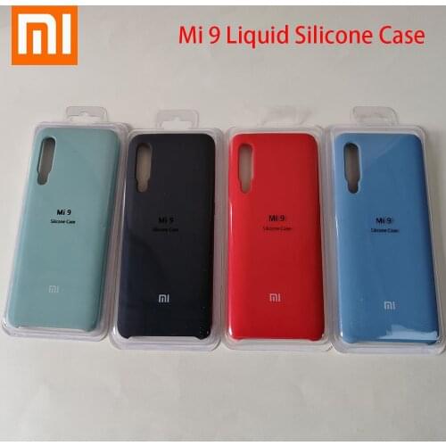 Original for Xiaomi Mi 9 Mi9 10 Case Silky Soft-Touch Finish Case Back Liquid Silicone Protective Cover for Xiaomi MI9 with Logo