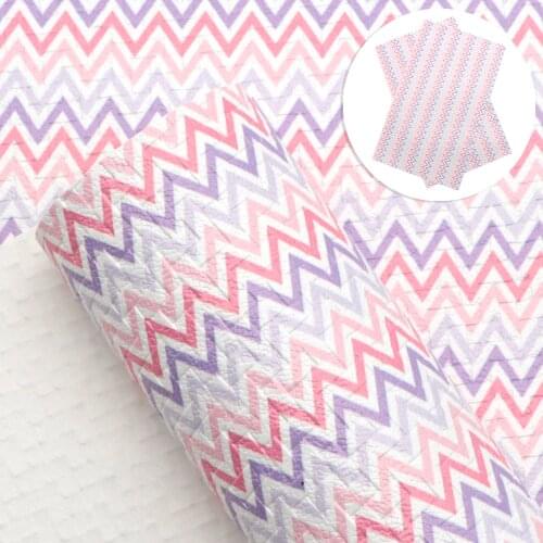 David accessories 20*33cm Woven Pattern Strip Printed Faux Synthetic Leather Fabric For Bows Leather Sheets DIY Crafts,1Yc14298