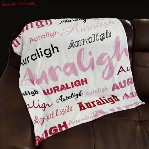 Personalized Baby Blanket Cretive Name Print Flannel Fleece Blanket Teens Baby Bedding Gift Coral Plush Throw Blanket on Sofa