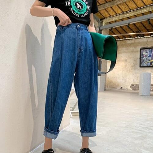 Trendy Streetwear High Waist Women Fashion Jeans Girls Wide Leg Pants Trousers Female Denim Pants Femme Bagge Mom Jeans